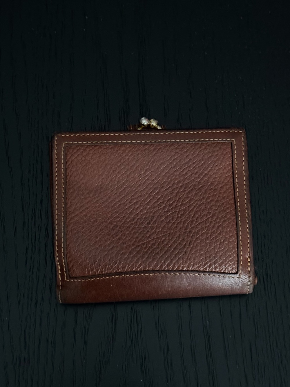 Vintage Coach Brown Leather Kisslock Wallet